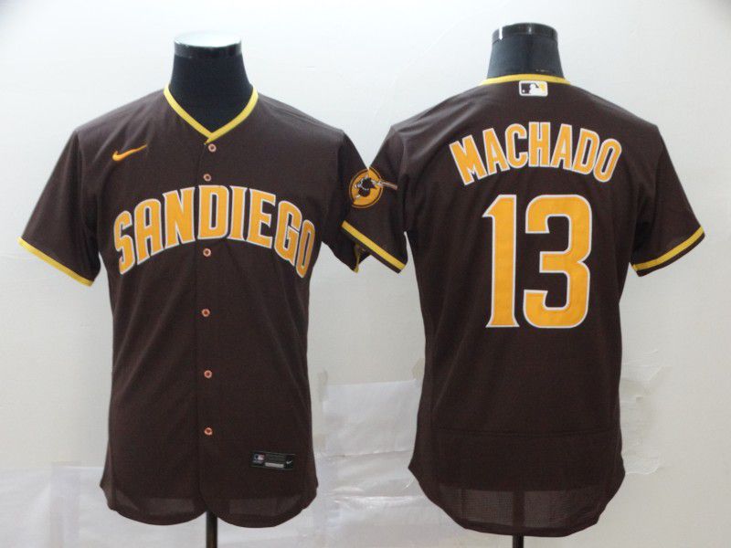 Men San Diego Padres #13 Machado brown Nike Elite MLB Jerseys->nfl hats->Sports Caps